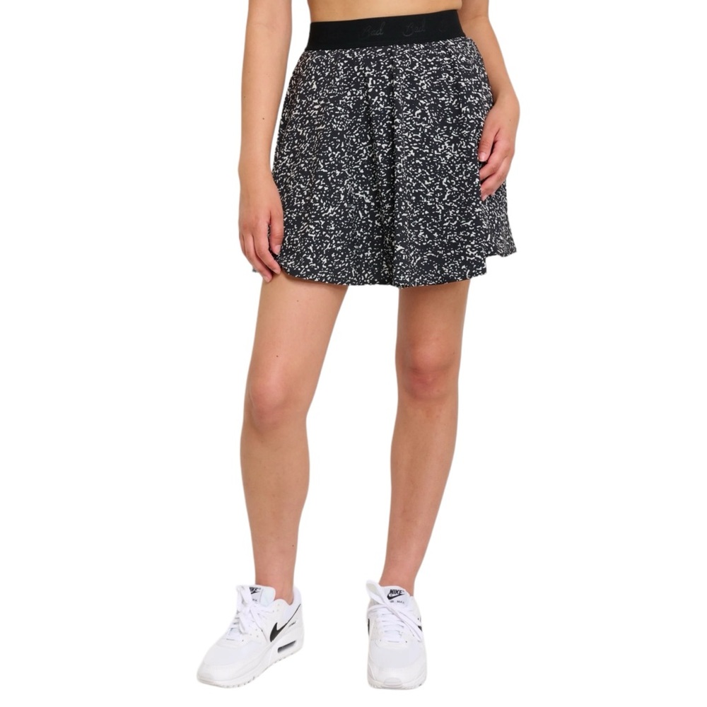 Women's Black Speckle Skort with Elastic Waistband